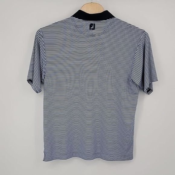 FootJoy Men's Large Blue Striped Polo Shirt - Picture 7 of 7